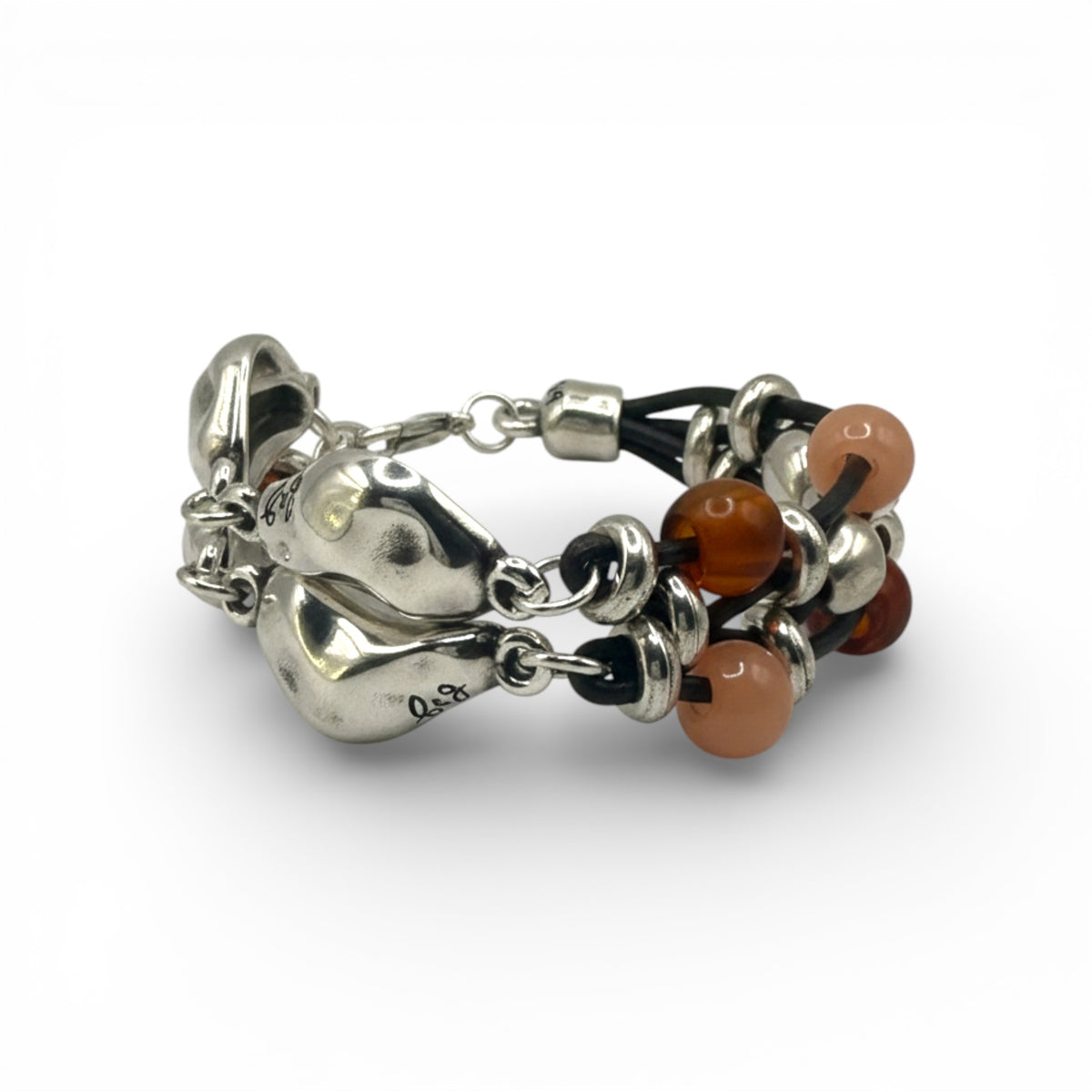 PULSERA PLATA Y CUERO