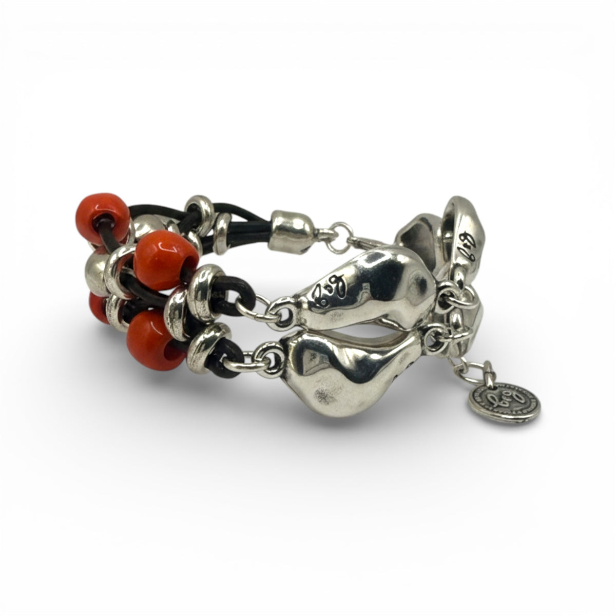 PULSERA PLATA Y CUERO