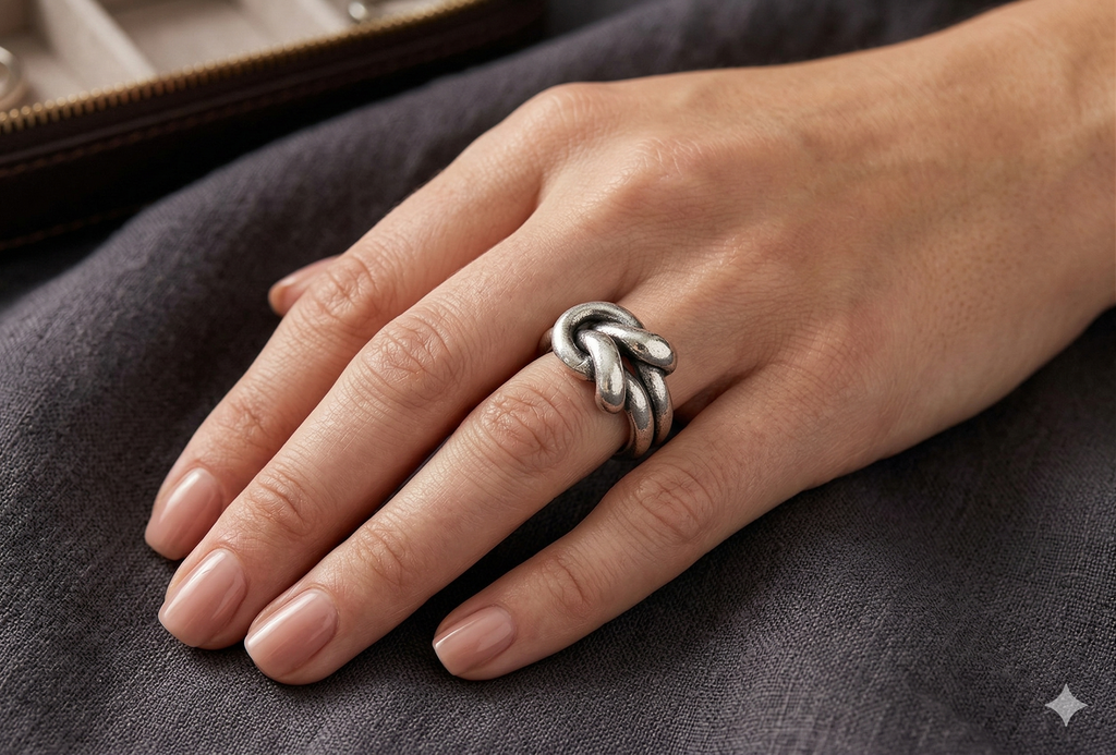 Anillo con baño de plata