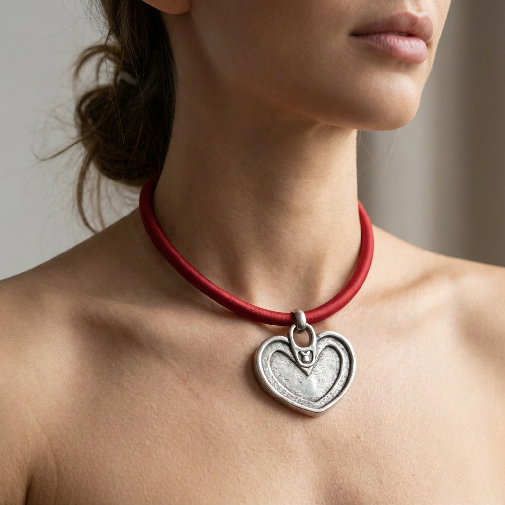 Collar cordon corazón XL