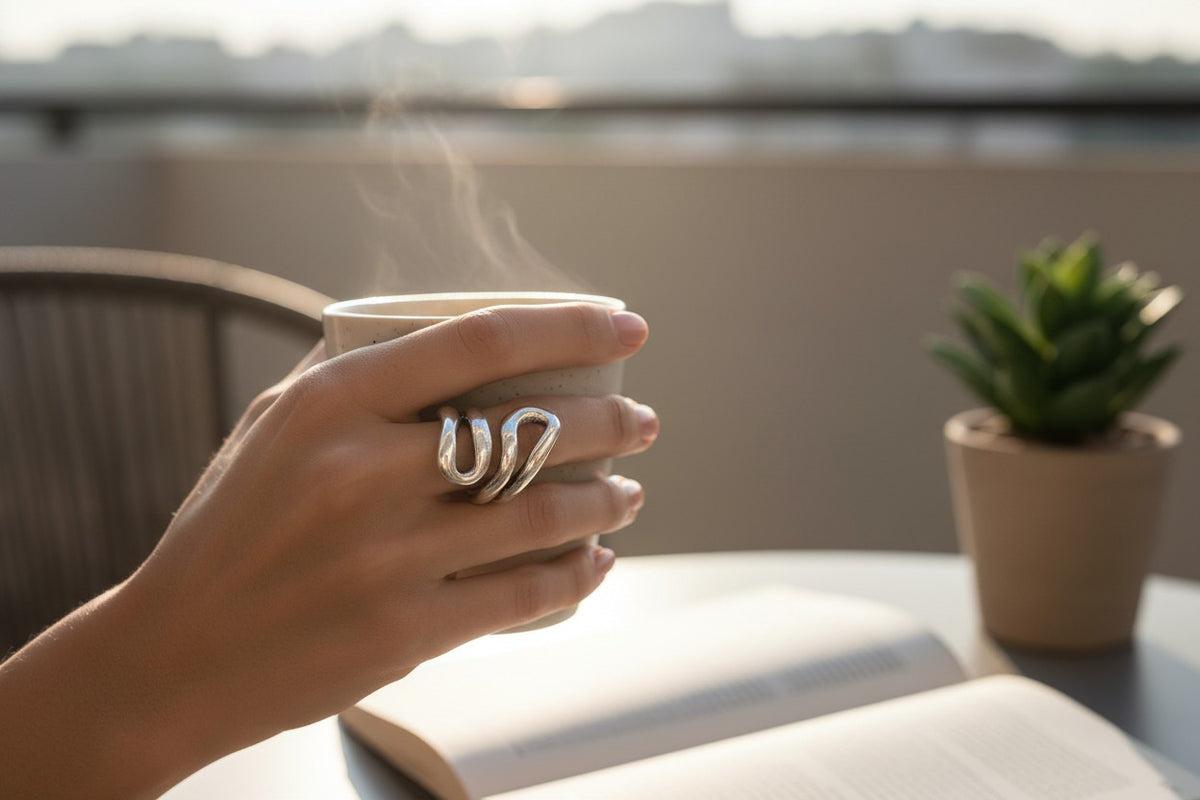 Anillo con baño de plata
