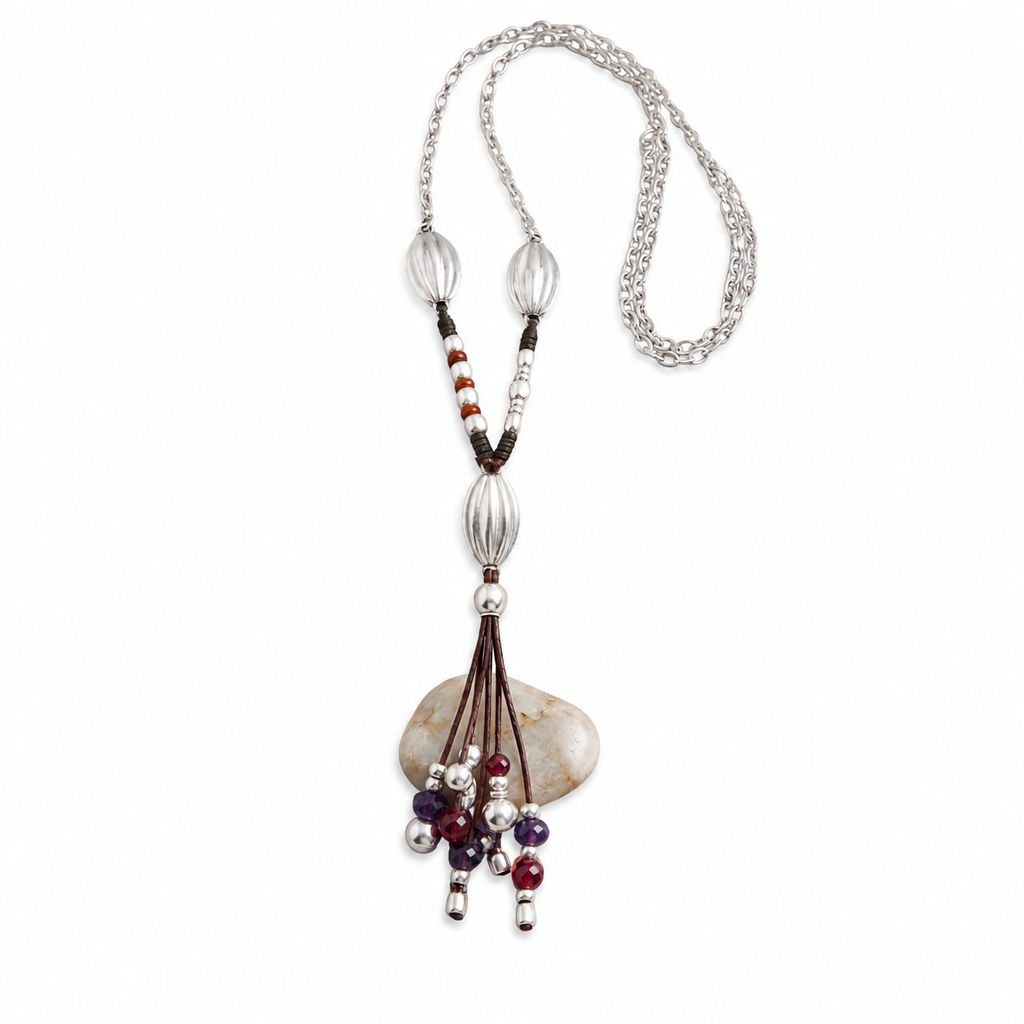 Collar largo oliva