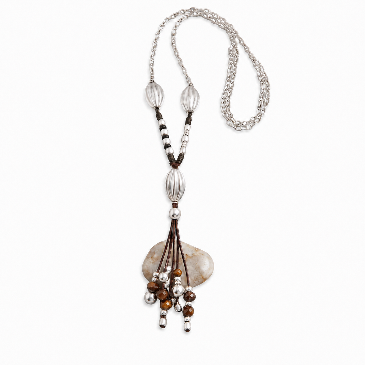 Collar largo oliva