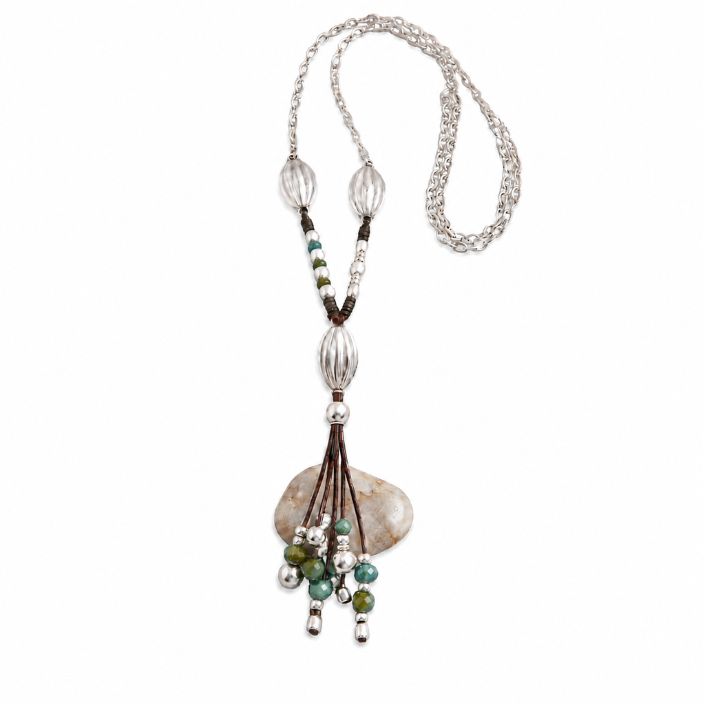 Collar largo oliva