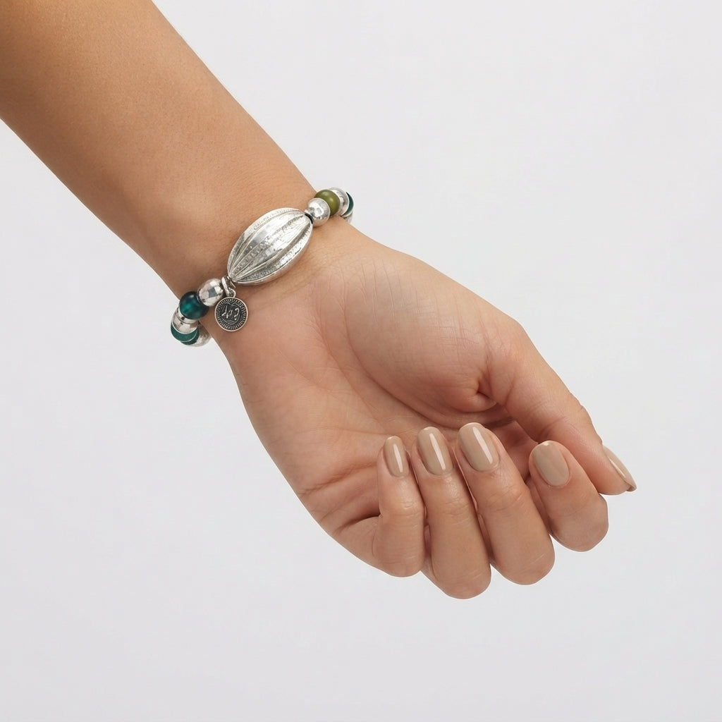 Pulsera Oliva elastica y resina
