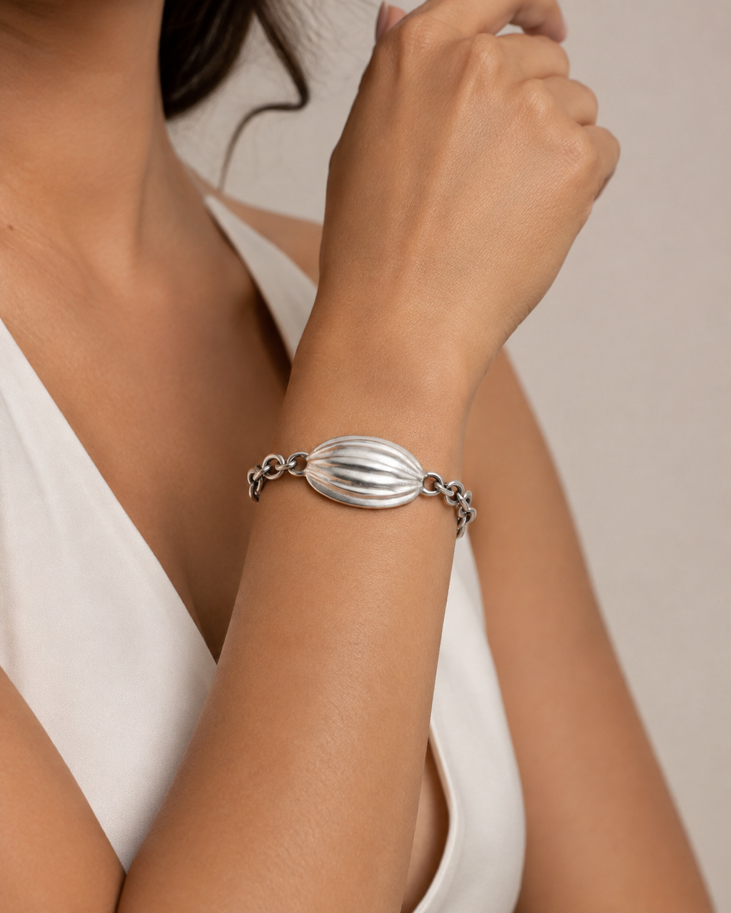 Pulsera Oliva metal cadena